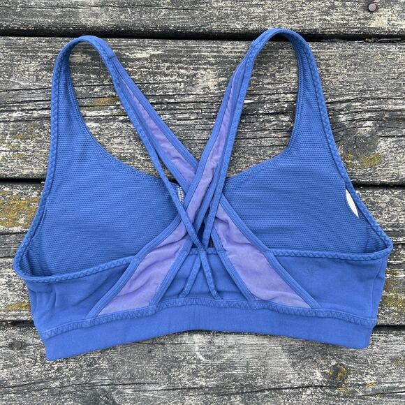Athleta Blue Crisscross Back Sports Bra‎ Size S Workout Yoga Activewear - Picture 2 of 10
